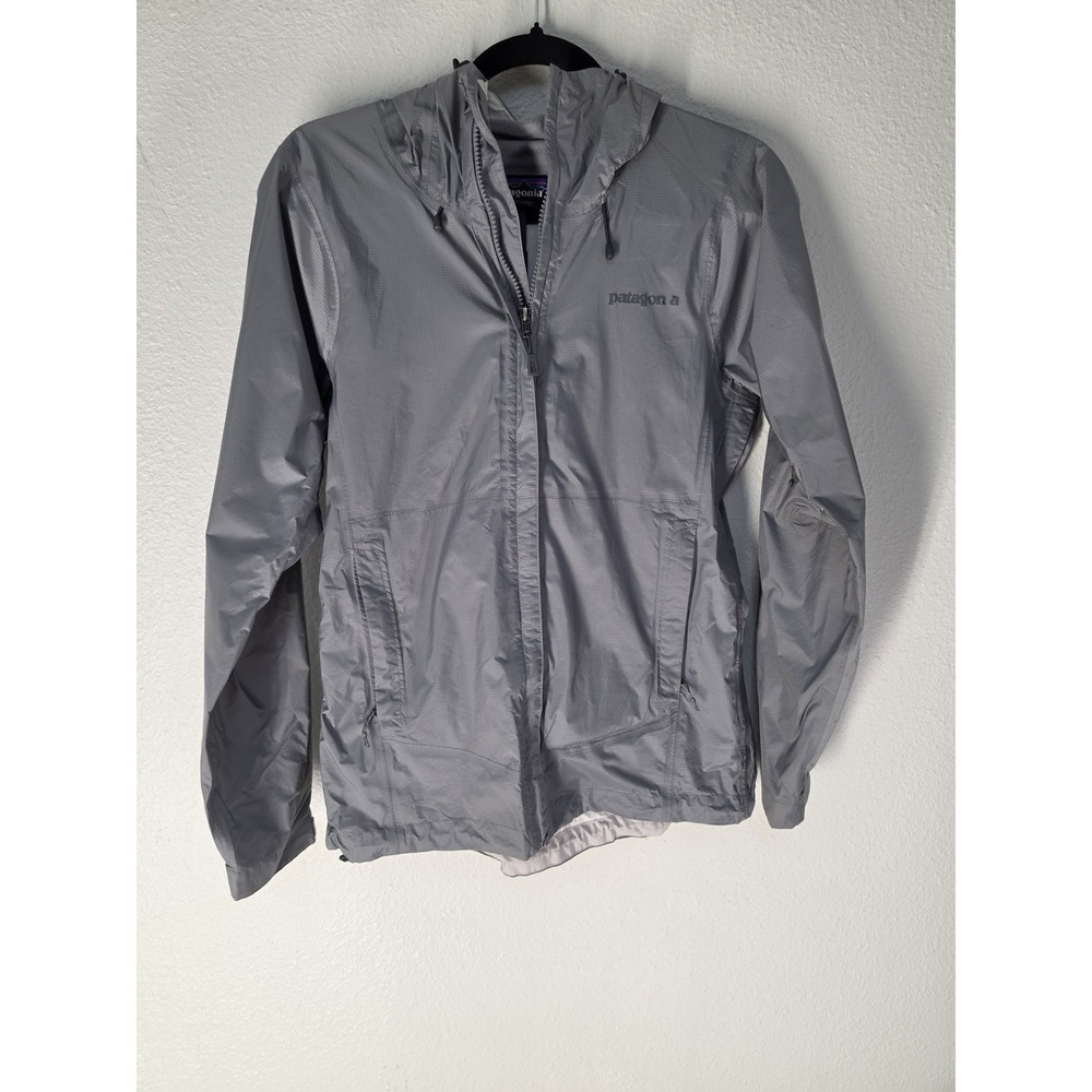 Patagonia Women's Jacket Size S Grey Solid Collared Windbreaker Gorpcore